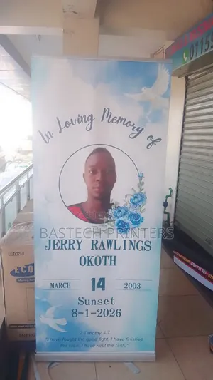 Funeral Narrow Base Roll Up Banner Printing
