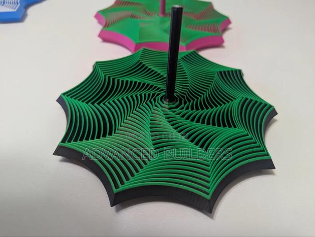3d Printed Curved Multi-Colour Fidget Star - main view