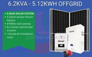 6.2kw Hybrid Inverter - 5.12kwh Lithium Battery Home Total Off-grid