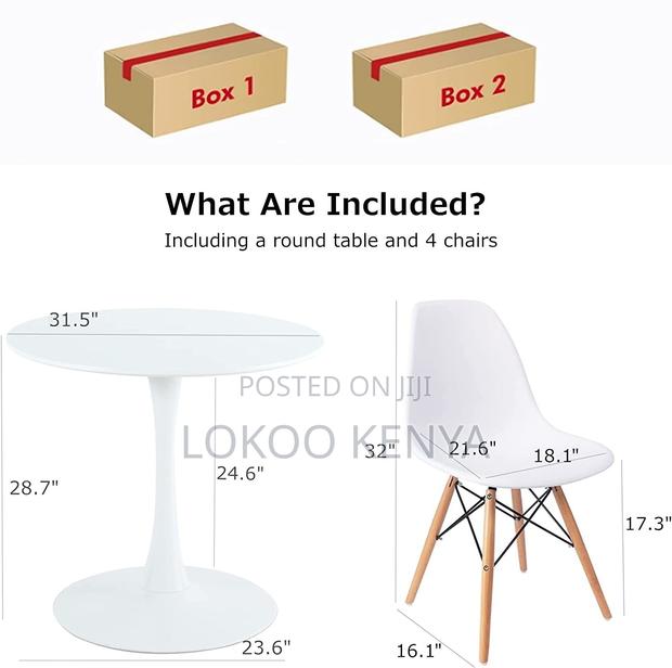 Dining Table; High Round White MDF Home Dining Table - thumbnail 10