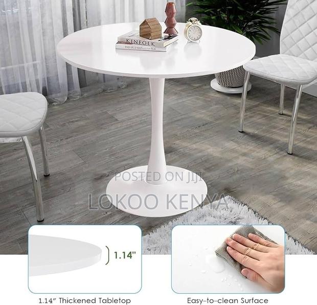 Dining Table; High Round White MDF Home Dining Table - thumbnail 15