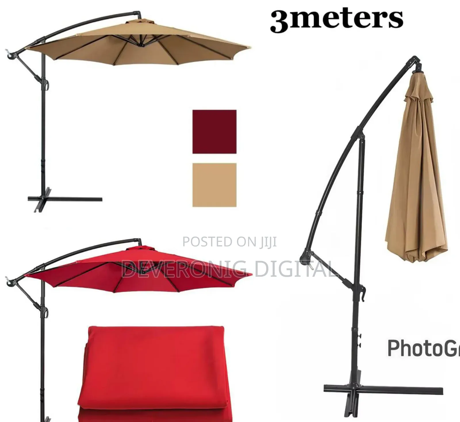 3m Parasol Replaceable Cloth Garden Umbrella 
*