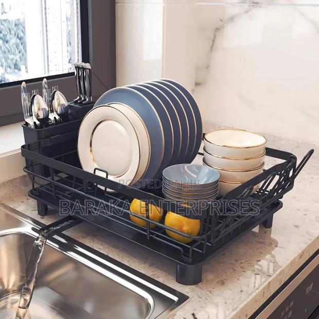 All in 1 Single Layer Over the Sink Kitchen Rack Dish Drainer - thumbnail 2