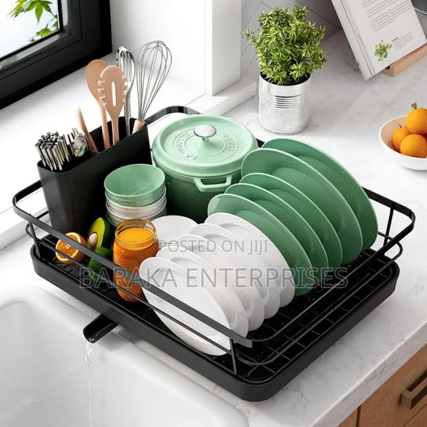 All in 1 Single Layer Over the Sink Kitchen Rack Dish Drainer - thumbnail 3