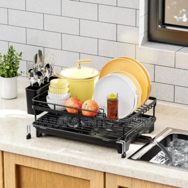 All in 1 Single Layer Over the Sink Kitchen Rack Dish Drainer - thumbnail 5