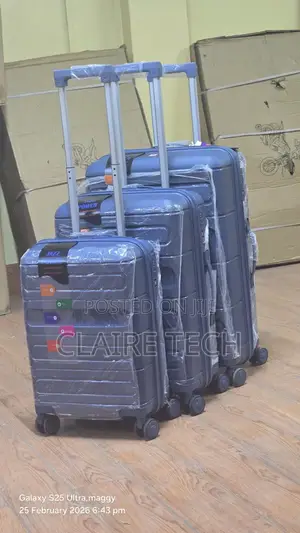 3 in 1 Blue Suitcase Fibre Laxurious Suitcase