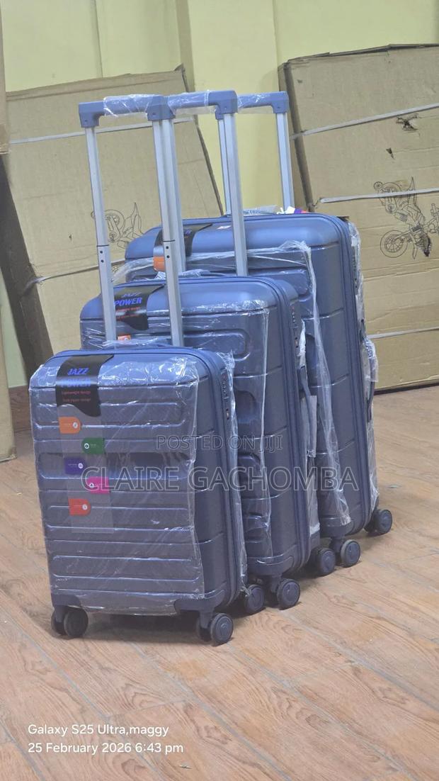 3 in 1 Blue Suitcase Fibre Laxurious Suitcase - thumbnail 3