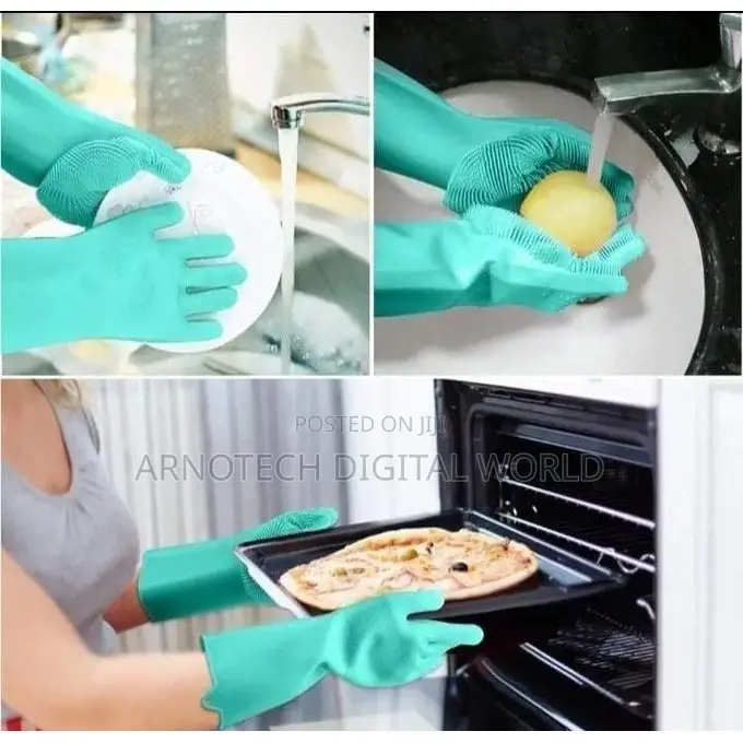 Multi-Purpose Reusable Silicone Washing Gloves