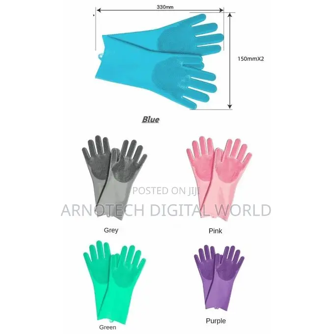 Multi-Purpose Reusable Silicone Washing Gloves
