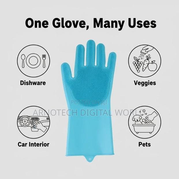 Multi-Purpose Reusable Silicone Washing Gloves - thumbnail 7