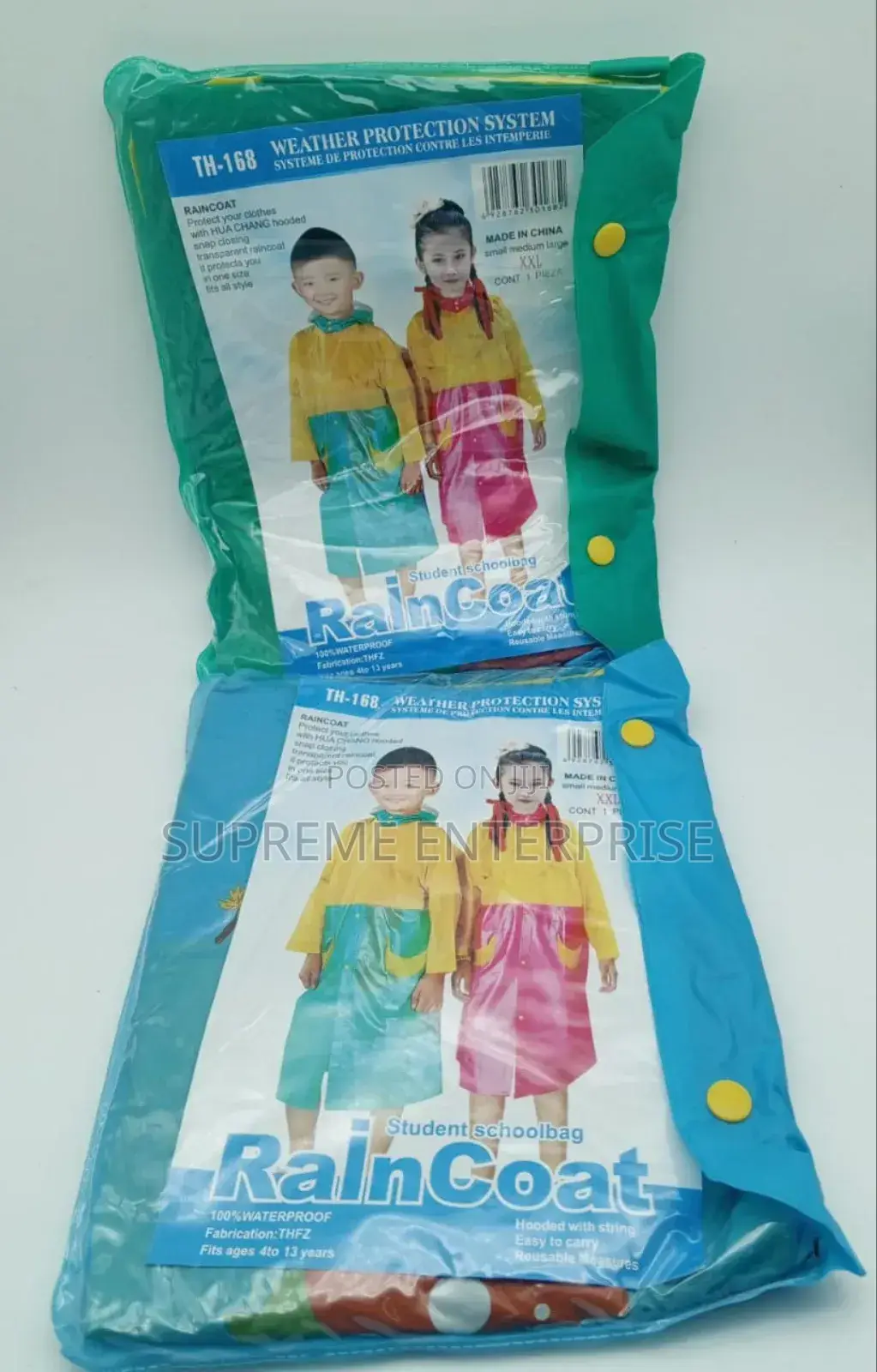 Yellow and Blue Rain Coat