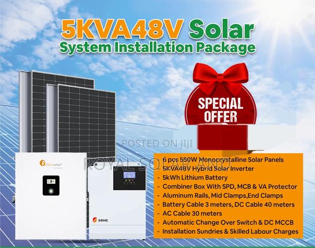 5 Bedroom 5kw Solar System With Lithium Ion Battery 5.12kw