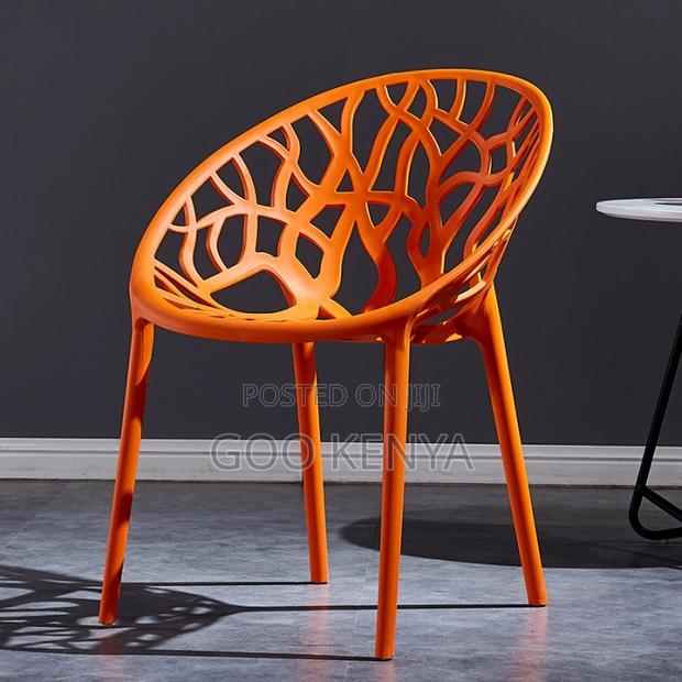 Home Chair; Stackable Black Outdoor Plastic Chairs - thumbnail 4