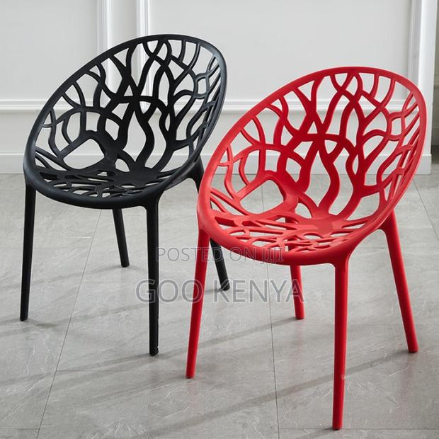 Home Chair; Stackable Black Outdoor Plastic Chairs - thumbnail 6