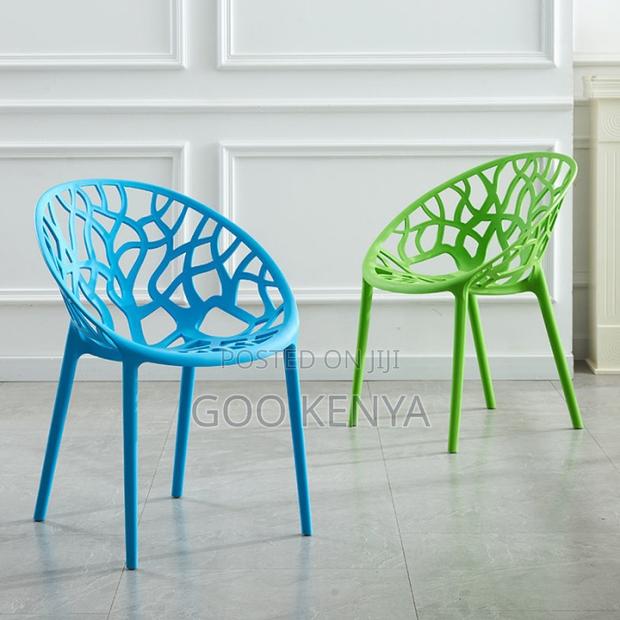 Home Chair; Stackable Black Outdoor Plastic Chairs - thumbnail 8