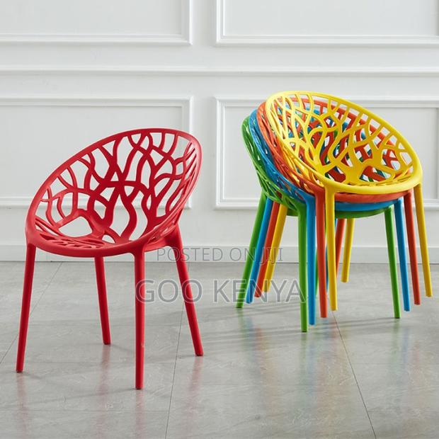 Home Chair; Stackable Black Outdoor Plastic Chairs - thumbnail 9