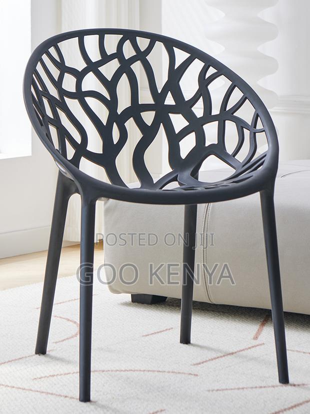 Home Chair; Stackable Black Outdoor Plastic Chairs - thumbnail 10