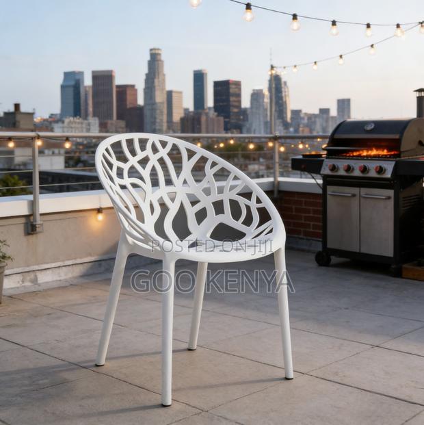 Home Chair; Stackable Black Outdoor Plastic Chairs - thumbnail 17