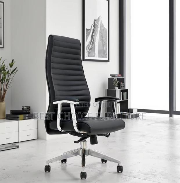 Office Chair; Luxury Ergonomic Leather High Back Executive Chair