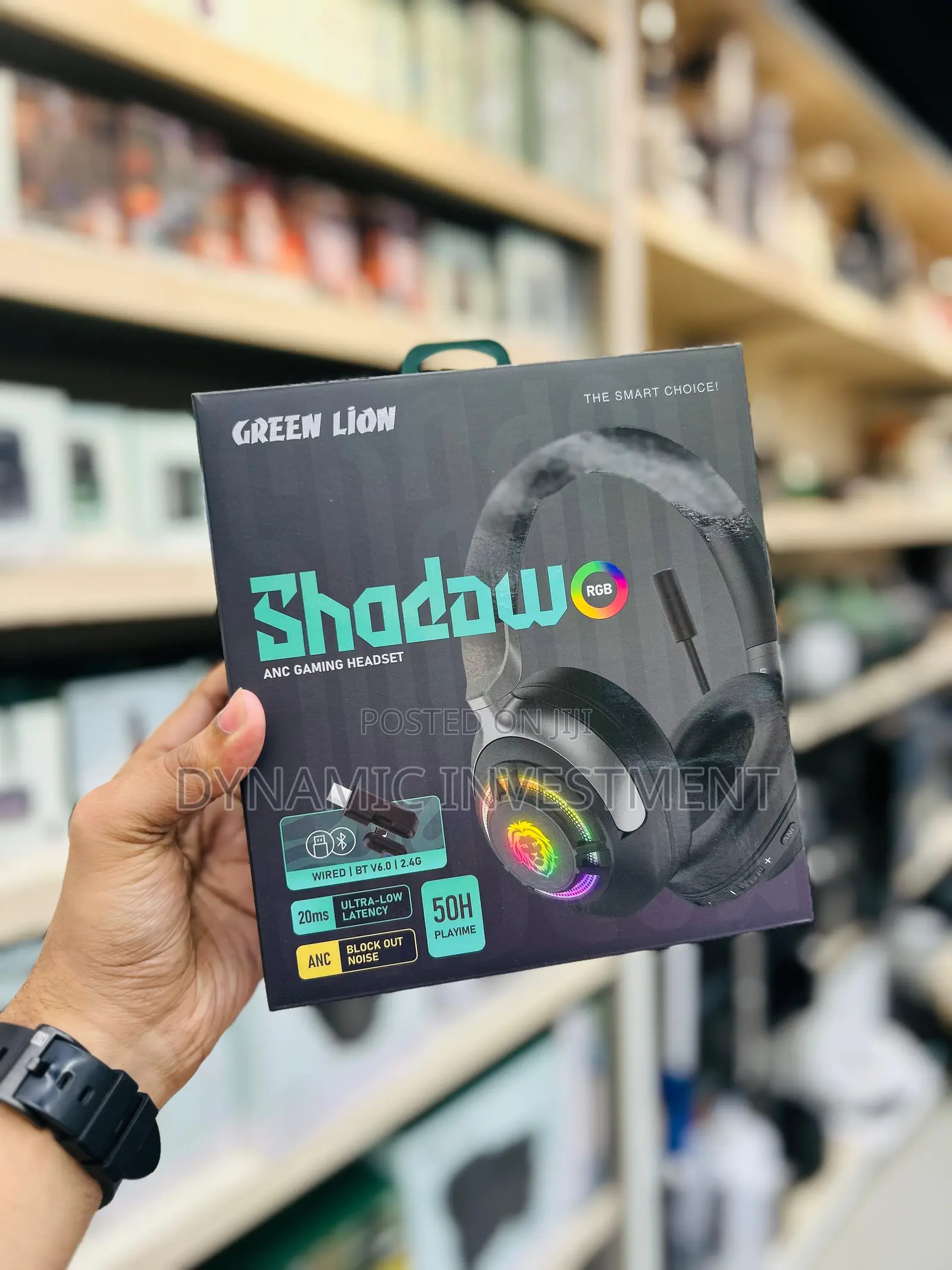 Green Lion Anc Gaming Headset 50 Hours Bluetooth Wireless Headphones