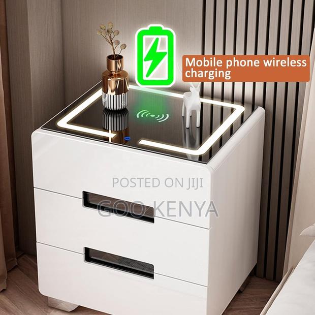Home Bedside Table; Wireless Charging Bedside Table With Led Lighting - thumbnail 8
