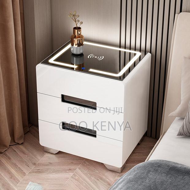 Home Bedside Table; Wireless Charging Bedside Table With Led Lighting - thumbnail 9