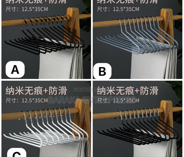 10pcs Seamless Trouser Hangernon-Slip Metal Shirt Trouser Hook Hanger - thumbnail 3