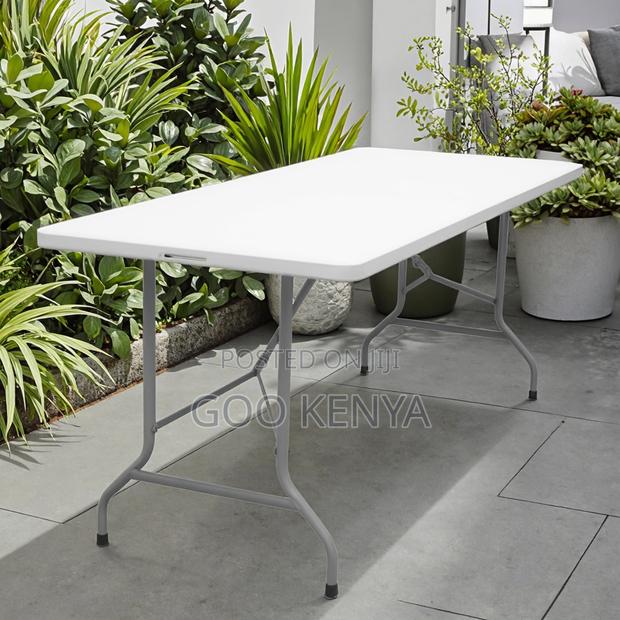 Home Table; Outdoor Folding Rectangular Table With Sturdy Legs - thumbnail 2