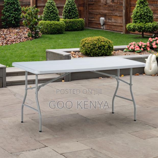 Home Table; Outdoor Folding Rectangular Table With Sturdy Legs - thumbnail 4