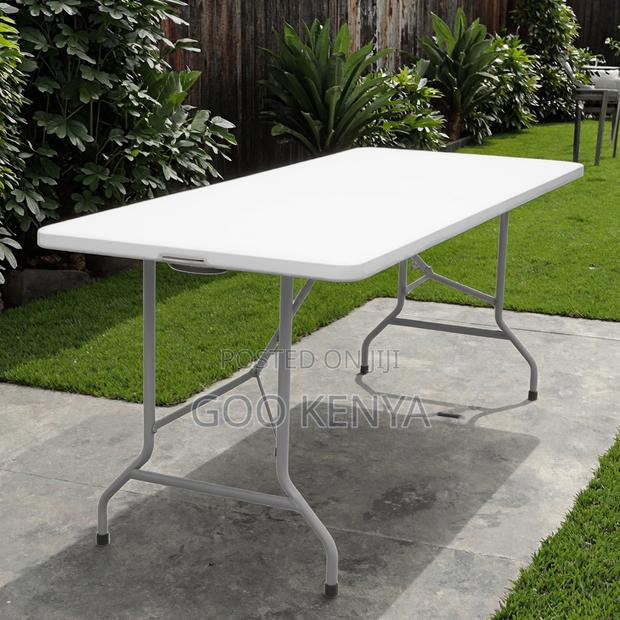Home Table; Outdoor Folding Rectangular Table With Sturdy Legs - thumbnail 5