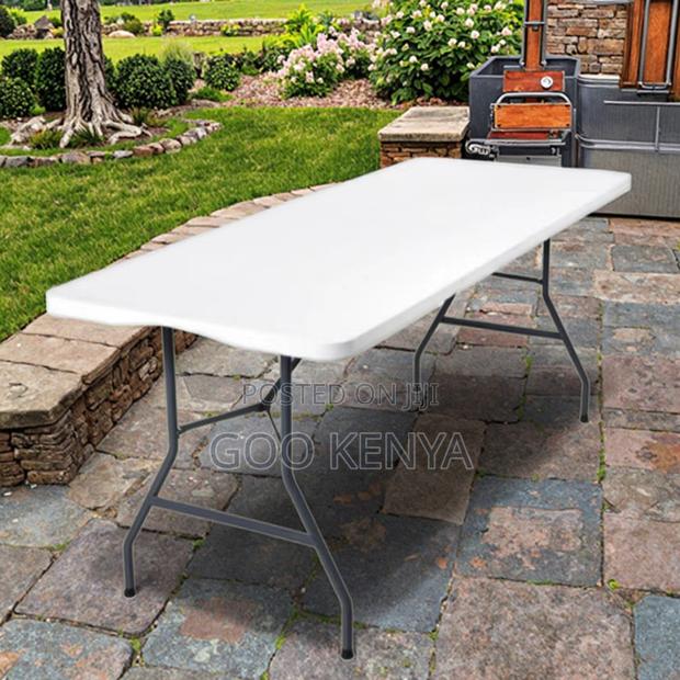 Home Table; Outdoor Folding Rectangular Table With Sturdy Legs - thumbnail 6
