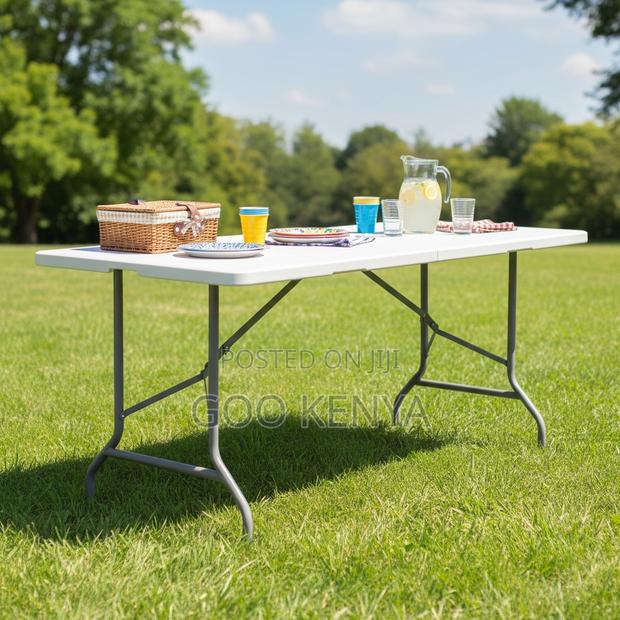 Home Table; Outdoor Folding Rectangular Table With Sturdy Legs - thumbnail 7