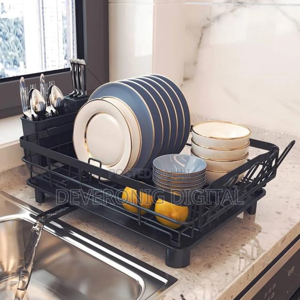 All in 1 Single Layer Over the Sink Kitchen Rack Dish Drainer - thumbnail 2