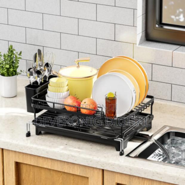 All in 1 Single Layer Over the Sink Kitchen Rack Dish Drainer - thumbnail 3