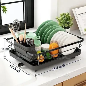 All in 1 Single Layer Over the Sink Kitchen Rack Dish Drainer