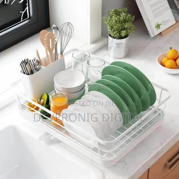 All in 1 Single Layer Over the Sink Kitchen Rack Dish Drainer - thumbnail 7