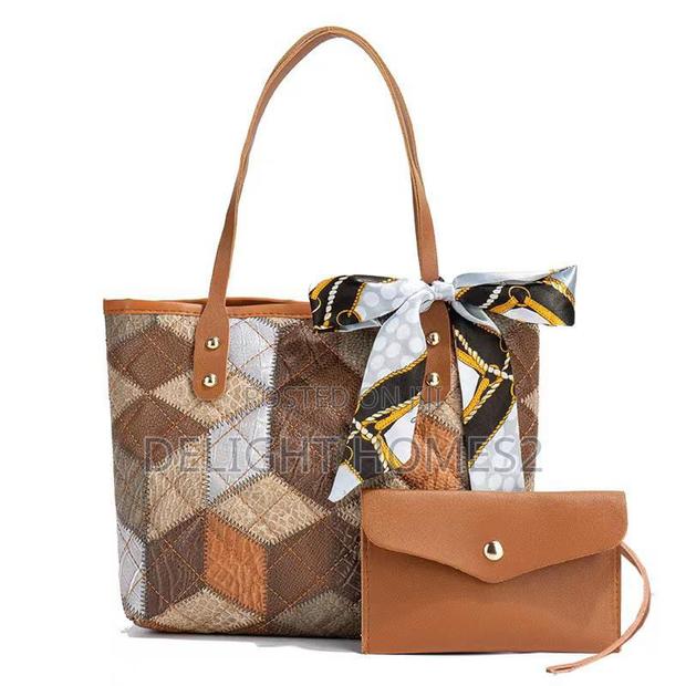 Multicolored Diamond Grid Printed Handbag -Rem - main view