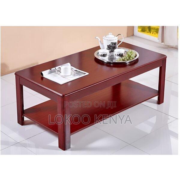 Coffee Table; Rectangular Mahogany Home or Office Coffee Table - thumbnail 2