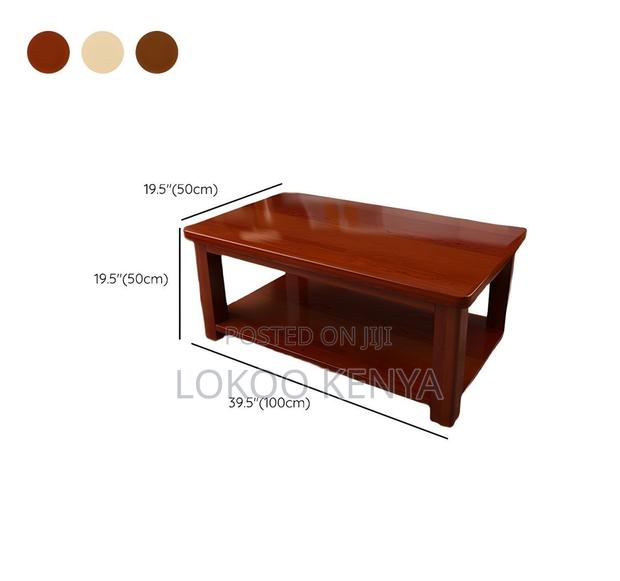 Coffee Table; Rectangular Mahogany Home or Office Coffee Table - thumbnail 4