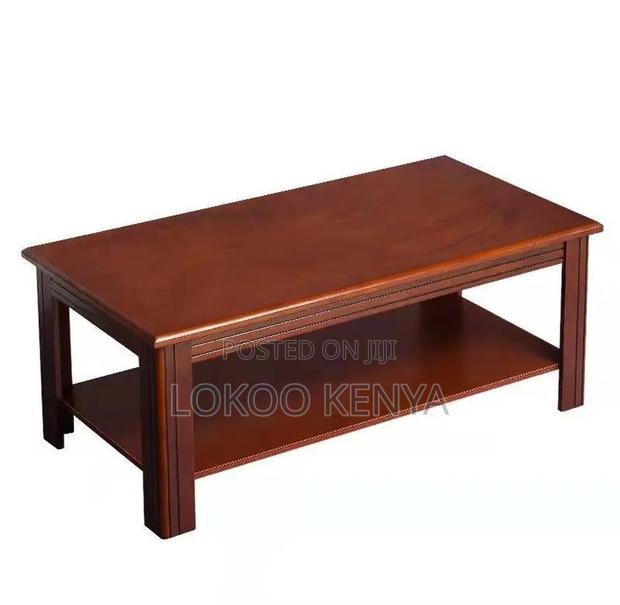 Coffee Table; Rectangular Mahogany Home or Office Coffee Table - thumbnail 5