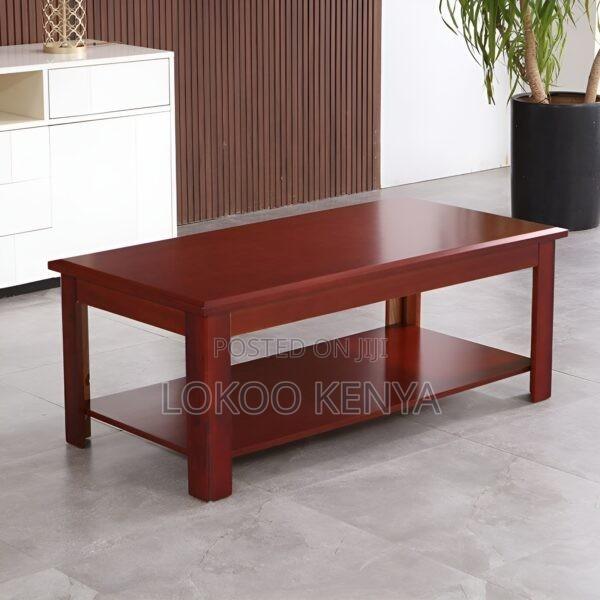 Coffee Table; Rectangular Mahogany Home or Office Coffee Table - thumbnail 6