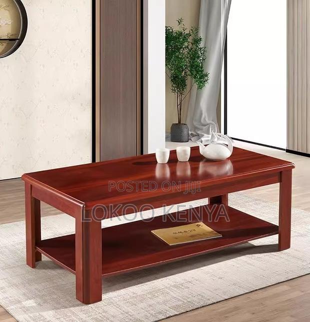 Coffee Table; Rectangular Mahogany Home or Office Coffee Table - thumbnail 7