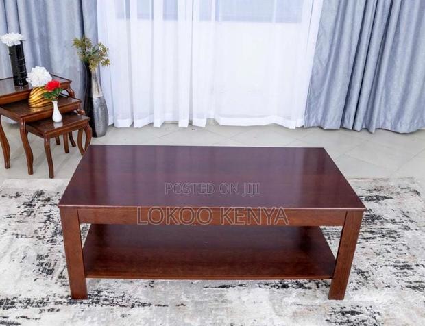 Coffee Table; Rectangular Mahogany Home or Office Coffee Table - thumbnail 8