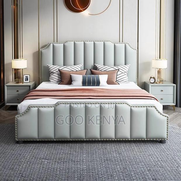 Home Bed; Comfortable King Bed With Stainless Steel & Upholstery
