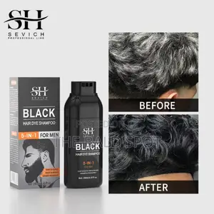 5in1 Hair Beard Dye Shampoo- Black Color for Grey Hair