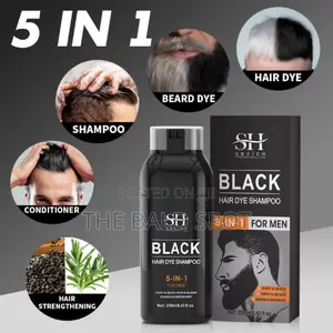 5in1 Hair Beard Dye Shampoo- Black Color for Grey Hair
