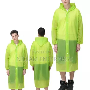 *Men And Women Reusable Waterproof Jacket, Button Hooded Raincoats