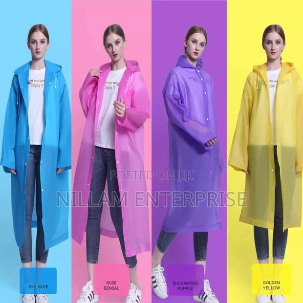 *Men And Women Reusable Waterproof Jacket, Button Hooded Raincoats