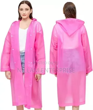 *Men And Women Reusable Waterproof Jacket, Button Hooded Raincoats