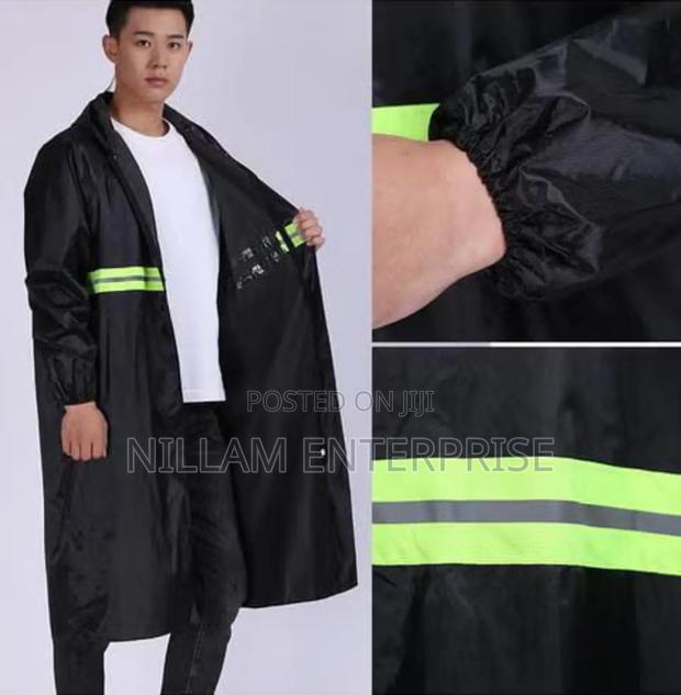 *Long Black Adult Raincoat Waterproof Rain Jackets - thumbnail 3